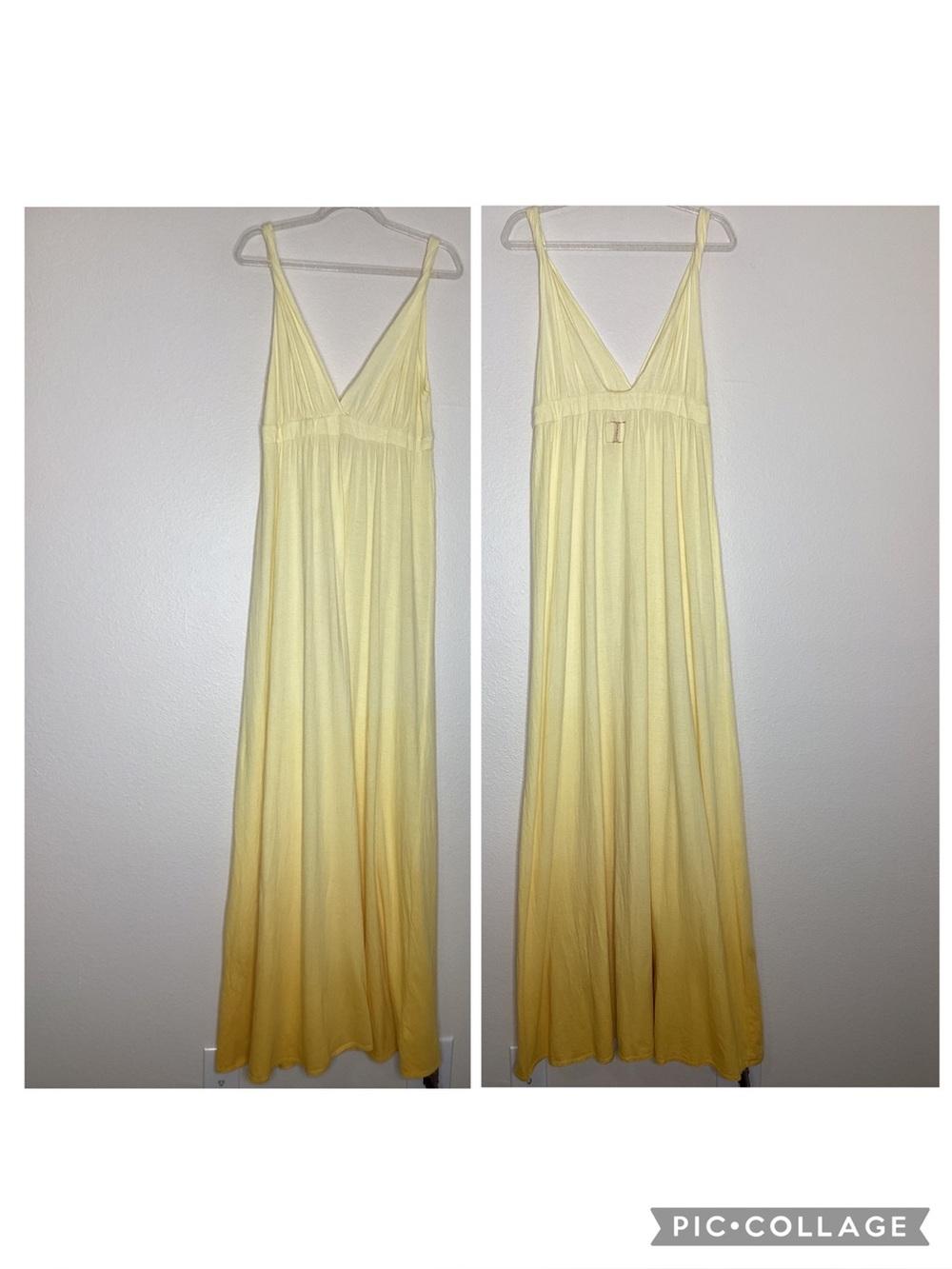 Gypsy 05 Butter Yellow Ombre Maxi Dress Organic Cotton M